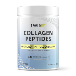 1WIN / Коллаген, Collagen, + Chondroitin + Glucozamine / Хондроитин + Глюкозамин , Нейтральный вкус, 180гр.