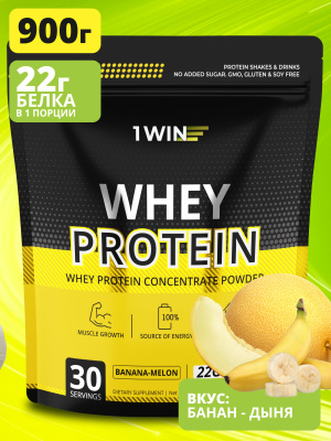 Протеин Whey Protein / Белковый коктейль для похудения, без сахара. Вкус: Банан-дыня. 900гр.
