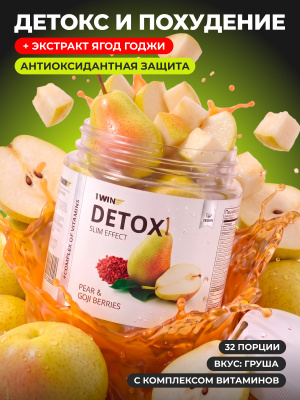 1WIN / Detox Slim Effect / Напиток дренажный Детокс Слим Эффект + Ягоды Годжи, Вкус: Груша, 32 порции