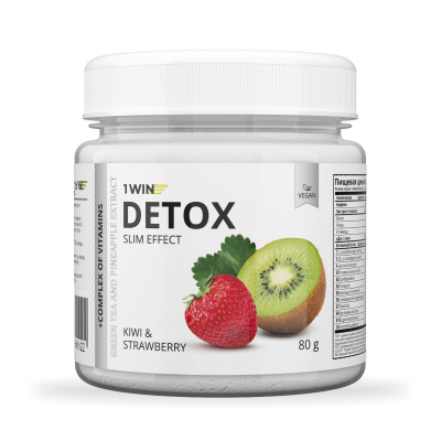 1WIN / Detox Slim Effect / Детокс Слим Эффект + экстракт зеленого чая, Вкус Киви-клубника, 32 порции