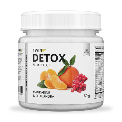 1WIN / Detox Slim Effect / Напиток дренажный Детокс Слим + экстракт Лимонника, Вкус Мандарин, 32 порции