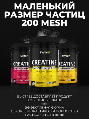 1WIN / Креатин моногидрат  Вкус Тропический микс  60 порций, 400г