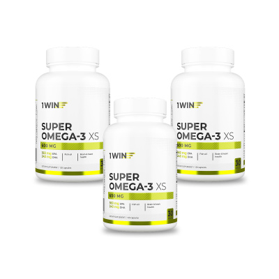 1WIN / Набор 3х Omega-3 XS 600 мг, 120 капсул