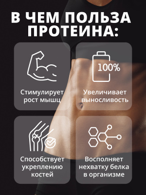 Протеин Whey Protein / Белковый коктейль для похудения, без сахара. Вкус: Клубника. 900гр.